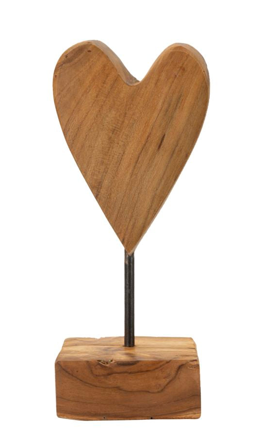 Escultura corazón teca cm 10x10x25 Vetonek