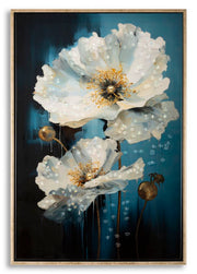 Panel de pared lacado con marco azul cm 42x3,5x62