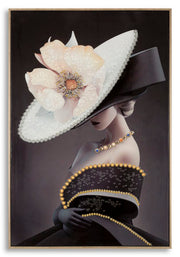 Panel de pared lacado con marco sombrero de Viena -b- cm 62x4x92