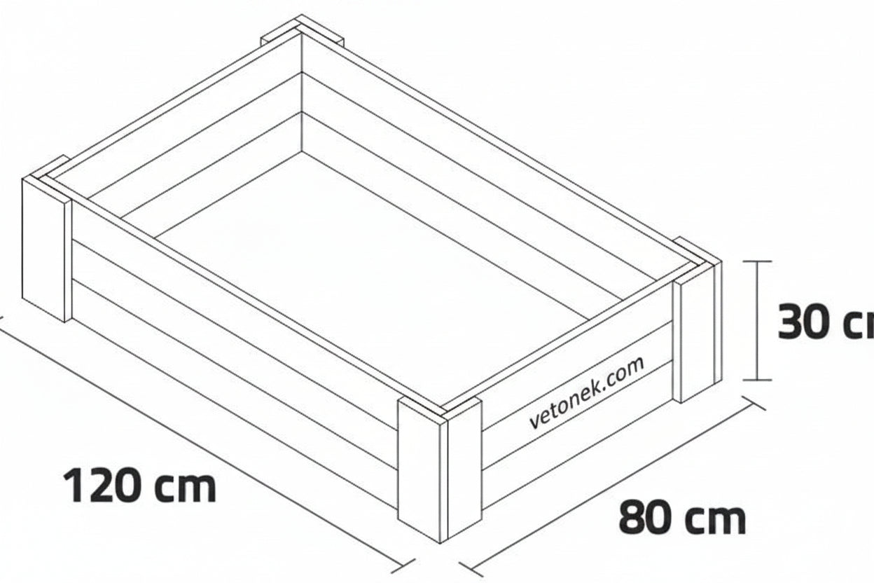 Cajón de Cultivo 120x80cm. 230L - Vetonek