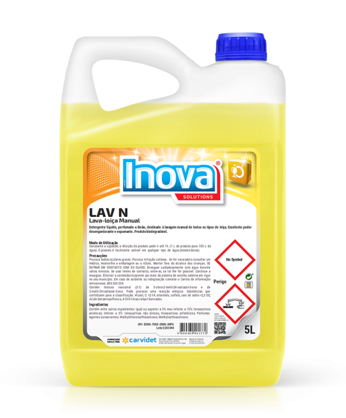 Lavavajillas manual LAV N Carvidet, detergente de fregado a mano con aroma a limón para cocinas profesionales - Vetonek