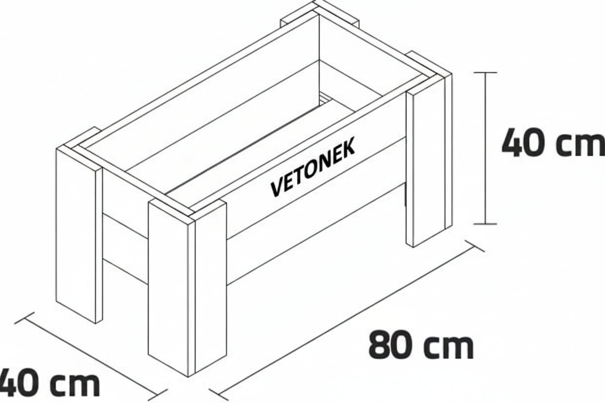 Mesa de Cultivo 80x40cm. 50L - Vetonek