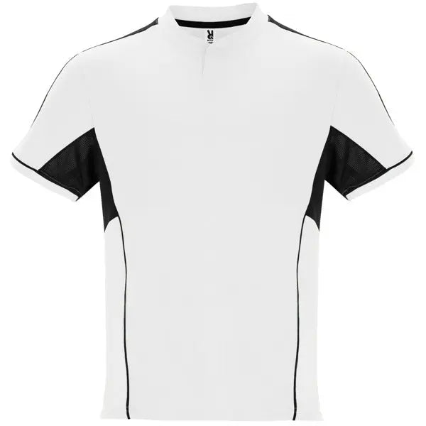 Conjunto deportivo unisex con combinación de tres tejidos, camiseta con cuello mao y apertura mediante broche de presión, interior de la manga en tejido transpirable y paneles laterales Vetonek Vetonek