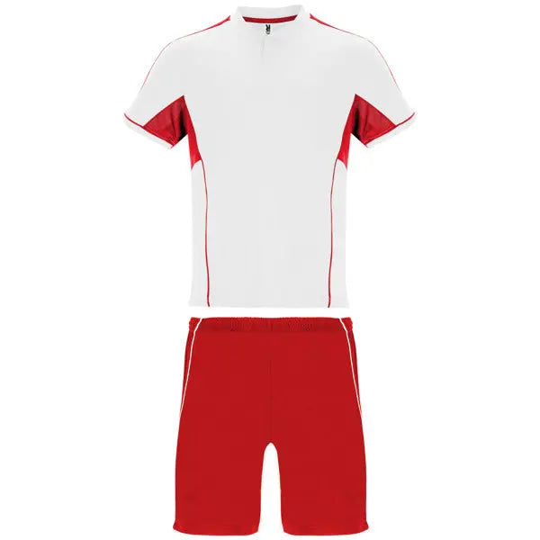 Conjunto deportivo unisex con combinación de tres tejidos, camiseta con cuello mao y apertura mediante broche de presión, interior de la manga en tejido transpirable y paneles laterales Vetonek Vetonek