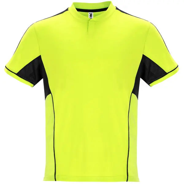 Conjunto deportivo unisex con combinación de tres tejidos, camiseta con cuello mao y apertura mediante broche de presión, interior de la manga en tejido transpirable y paneles laterales Vetonek Vetonek