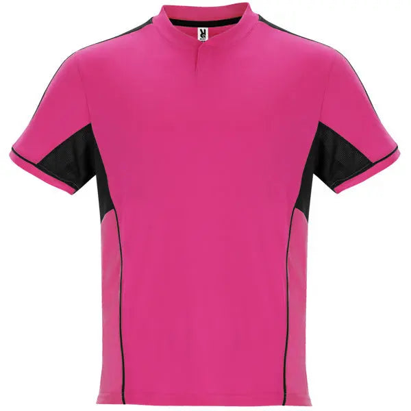 Conjunto deportivo unisex con combinación de tres tejidos, camiseta con cuello mao y apertura mediante broche de presión, interior de la manga en tejido transpirable y paneles laterales Vetonek Vetonek