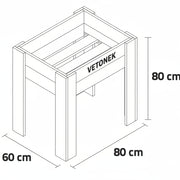 Mesa de Cultivo 80x60 cm. 80L - Vetonek