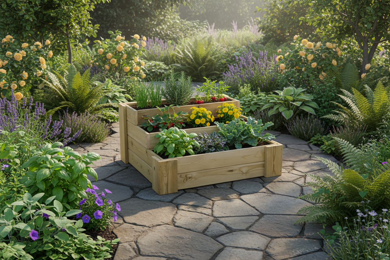 Cajón de Cultivo Escalera 80x80cm. 140L - Vetonek