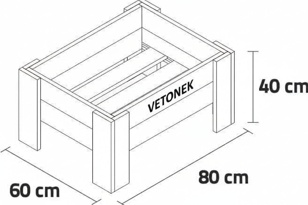 Mesa de Cultivo 80x60 cm. 80L - Vetonek