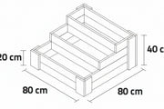 Cajón de Cultivo Escalera 80x80cm. 140L - Vetonek