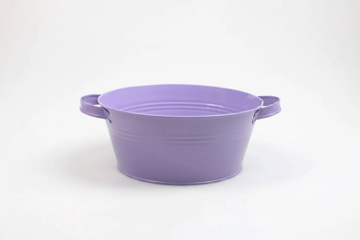 Barreño de zinc con asas morado pastel de 1,5 litros y 22 cm de diámetro - Vetonek