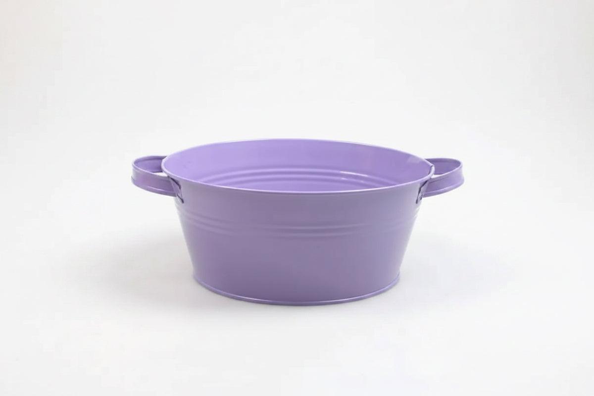 Barreño de zinc con asas morado pastel de 1,5 litros y 22 cm de diámetro - Vetonek