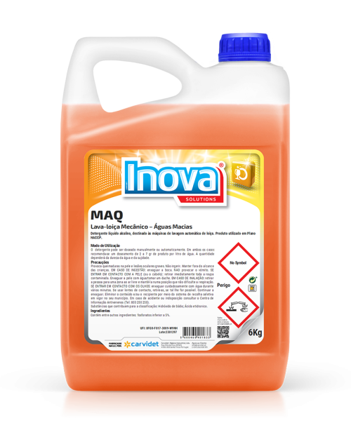 Detergente para lavavajillas industrial MAQ Carvidet, líquido alcalino para aguas blandas y medias - Vetonek