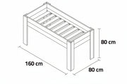 Mesa de Cultivo 160x80cm. 220L - Vetonek