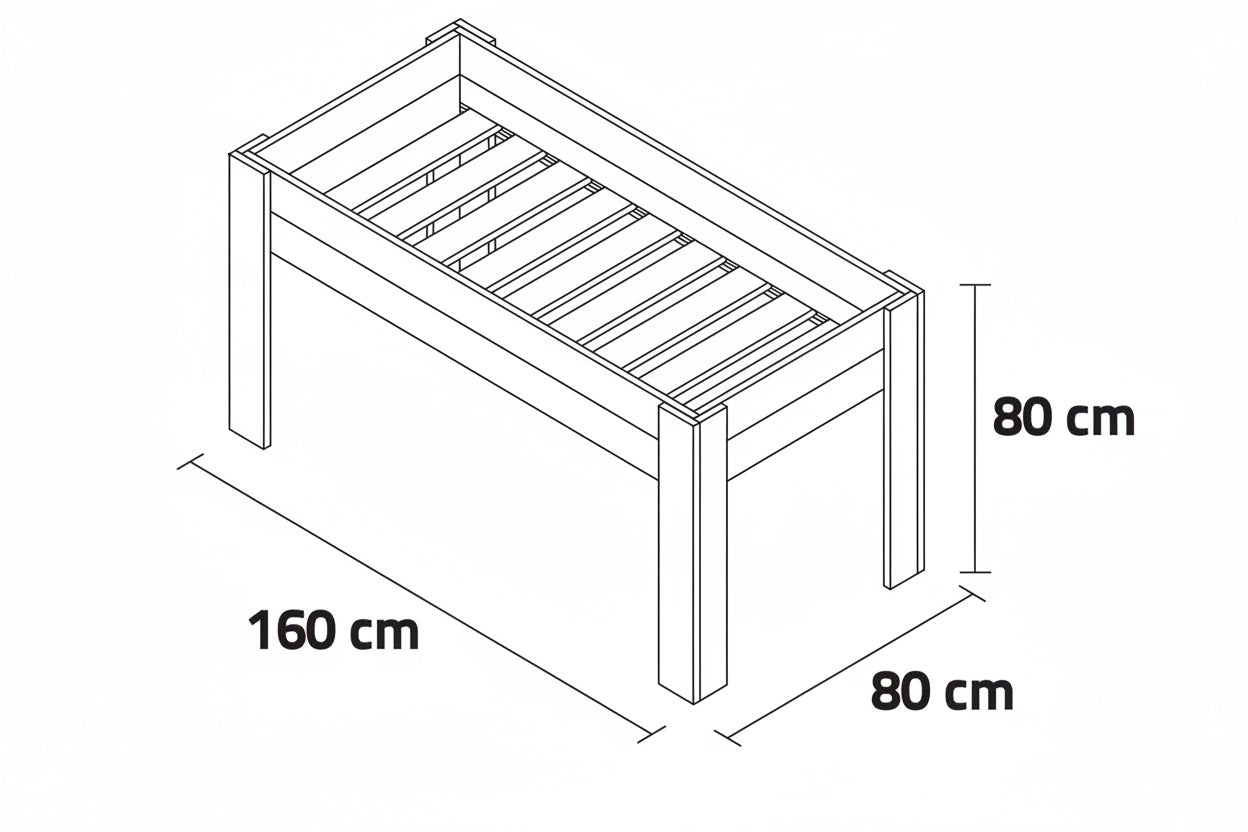 Mesa de Cultivo 160x80cm. 220L - Vetonek