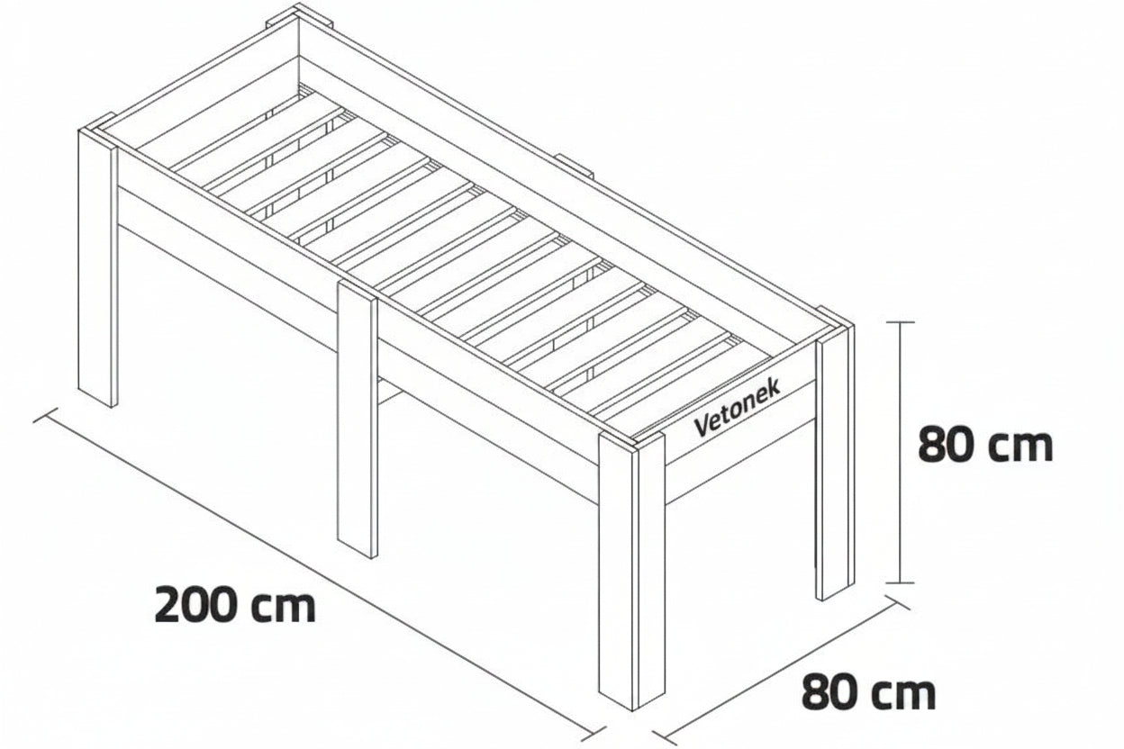Mesa de Cultivo 200x80cm. 270L - Vetonek
