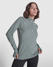 Sudadera técnica entallada de manga larga ranglán para mujer Vetonek