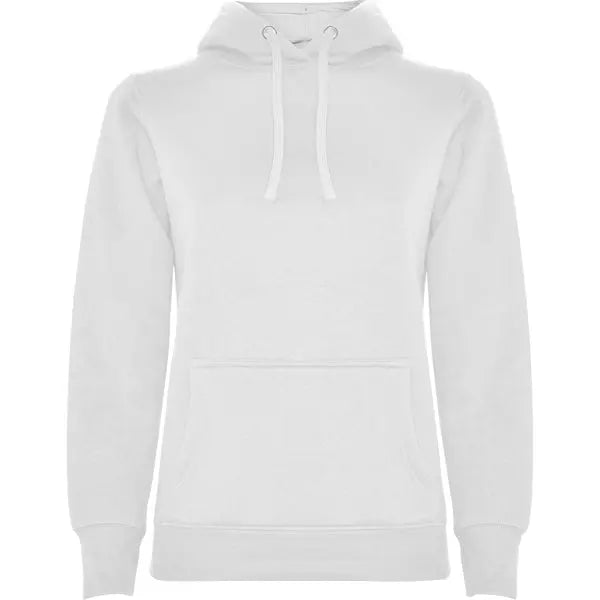Sudadera entallada de corte femenino con capucha bicolor de doble tejido, con cordón contrastado ajustable, cubrecosturas en el cuello y bolsillo canguro Vetonek Vetonek