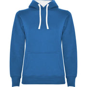 Sudadera entallada de corte femenino con capucha bicolor de doble tejido, con cordón contrastado ajustable, cubrecosturas en el cuello y bolsillo canguro Vetonek Vetonek
