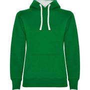 Sudadera entallada de corte femenino con capucha bicolor de doble tejido, con cordón contrastado ajustable, cubrecosturas en el cuello y bolsillo canguro Vetonek Vetonek