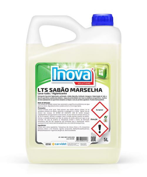 Lava-todo higienizante LTS Jabón de Marsella Carvidet, detergente multiusos con perfume a jabón tradicional para suelos y superficies lavables - Vetonek
