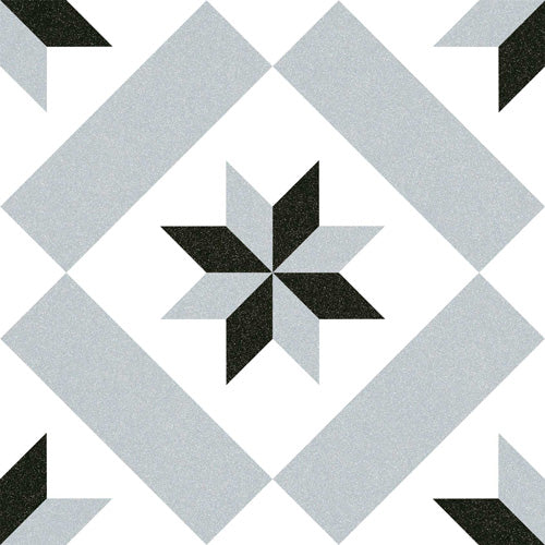 Suelo hidráulico Ferrara Decorado Gris 2 - Vetonek