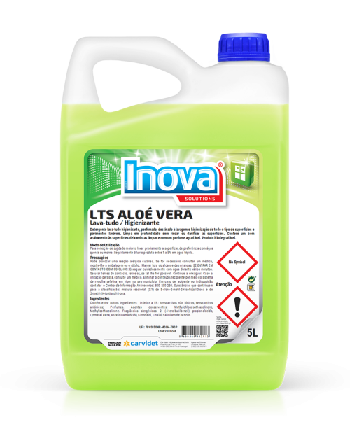Lava-todo higienizante LTS Aloe Vera Carvidet, detergente multiusos biodegradable para suelos y superficies lavables - Vetonek