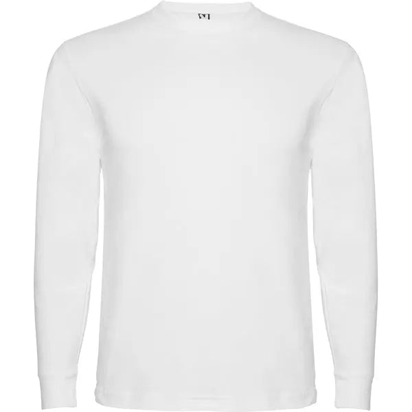 Camiseta de manga larga, costuras laterales, con cuello redondo de 4 capas y puños canalé 1x1 Vetonek Vetonek