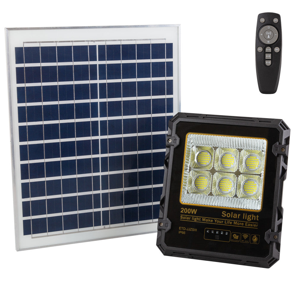 Proyector con Panel Solar Control Remoto IP65 — Vetonek (9)