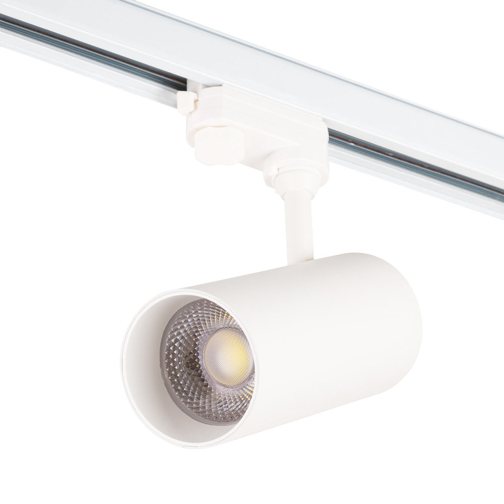 Foco de Carril Trifásico 30W COB Regulable Flicker Free Blanco CCT (Tonalidad Luz Regulable) 3000-6000ºK — Vetonek
