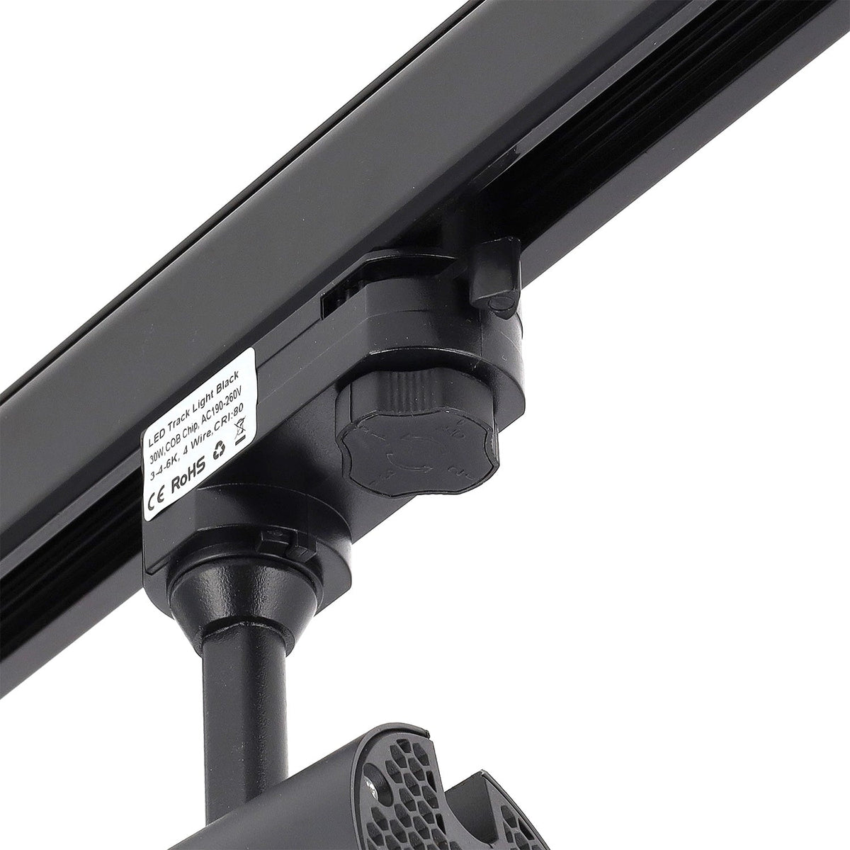 Foco de Carril Trifásico 30W COB Regulable Flicker Free Negro CCT (Tonalidad Luz Regulable) 3000-6000ºK — Vetonek (3)