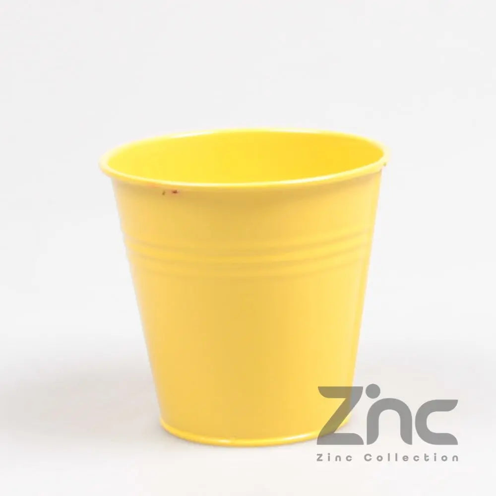 Maceta de zinc amarilla de 0,5 litros y 11 cm de diámetro - Vetonek