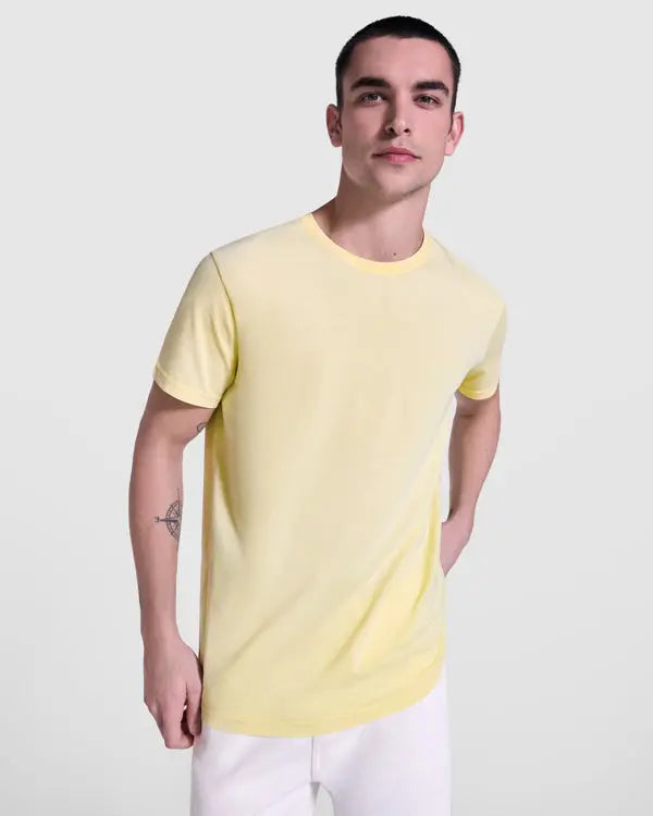 Camiseta de manga corta para hombre, 100% algodón con acabado lavado ácido Vetonek