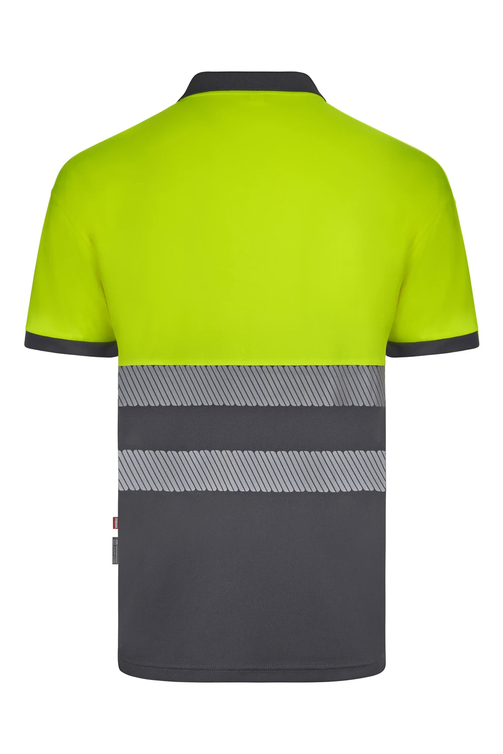 Polo bicolor de alta visibilidad manga corta reciclado GRS Velilla 305533, combinación de color - Vetonek