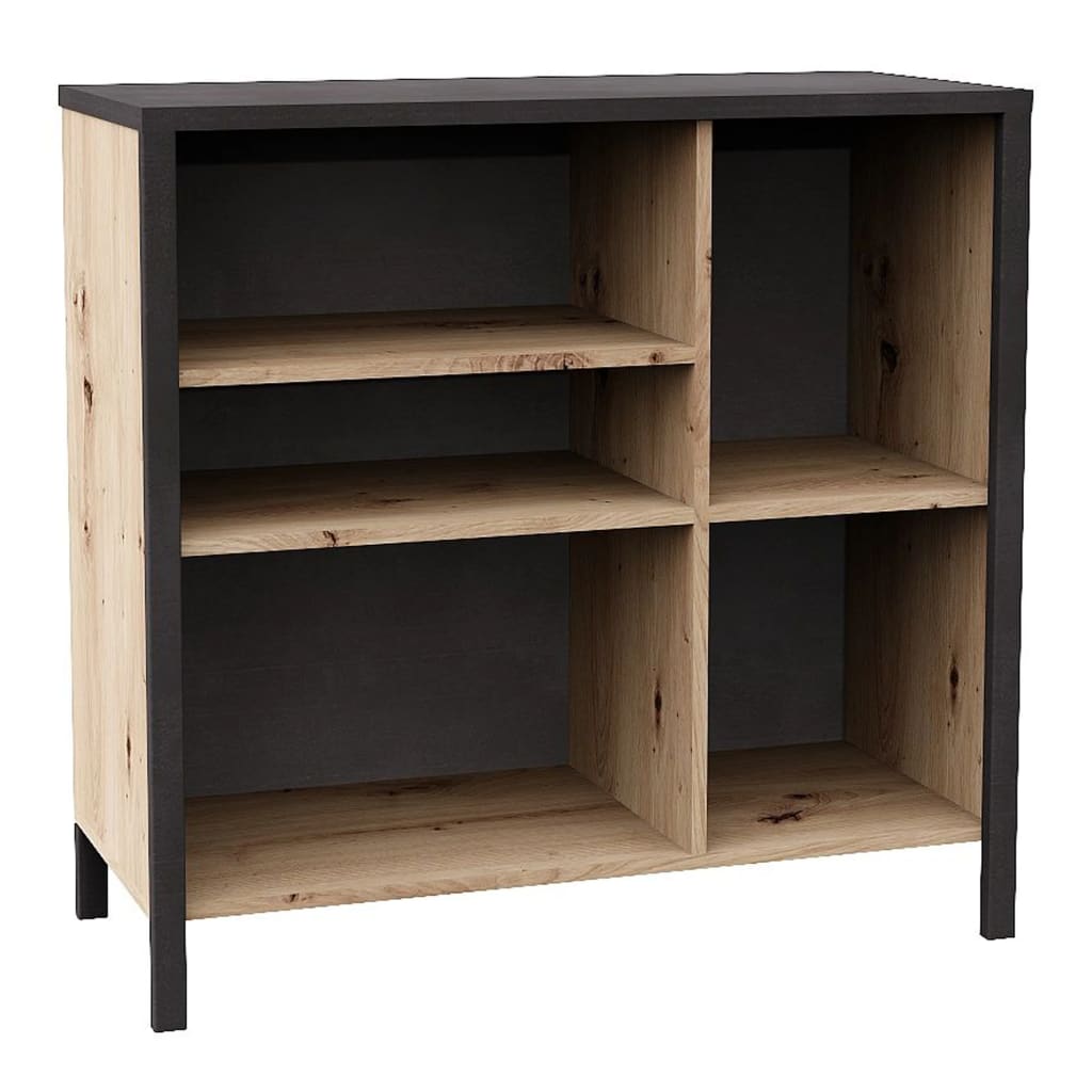Commode avec 5 compartiments ouverts fait main en chêne et acier v1608 Vetonek