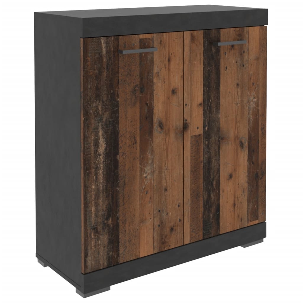 Commode à 2 portes style gris et antique 80x34,9x89,9 cm v2780 Vetonek