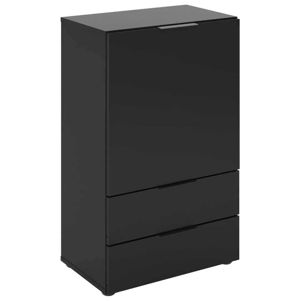 Commode avec tiroir et portes noir 49,7x31,7x81,3 cm v6429 Vetonek
