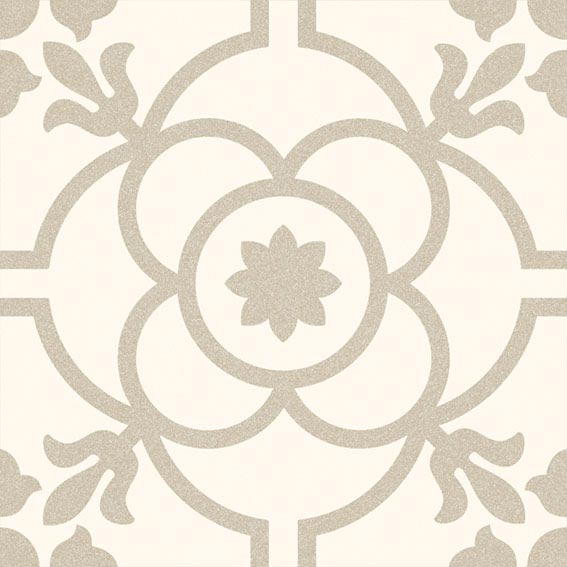 Azulejo hidráulico Bolzano Caldaro Hueso antideslizante R10 - Vetonek