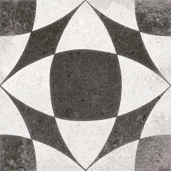 Suelo hidráulico Cremona Castelleone Negro 20x20 - Vetonek