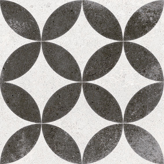 Suelo hidráulico Cremona Soresina Negro 20x20 - Vetonek