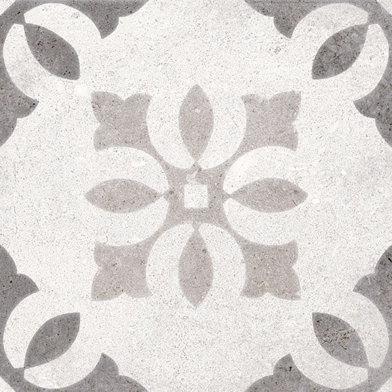 Suelo hidráulico Cremona Soncino Blanco 20x20 - Vetonek