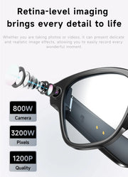 Gafas Inteligentes 4K Ultra HD EBOX – Cámara 8MP, Traducción IA y Música Bluetooth - Vetonek