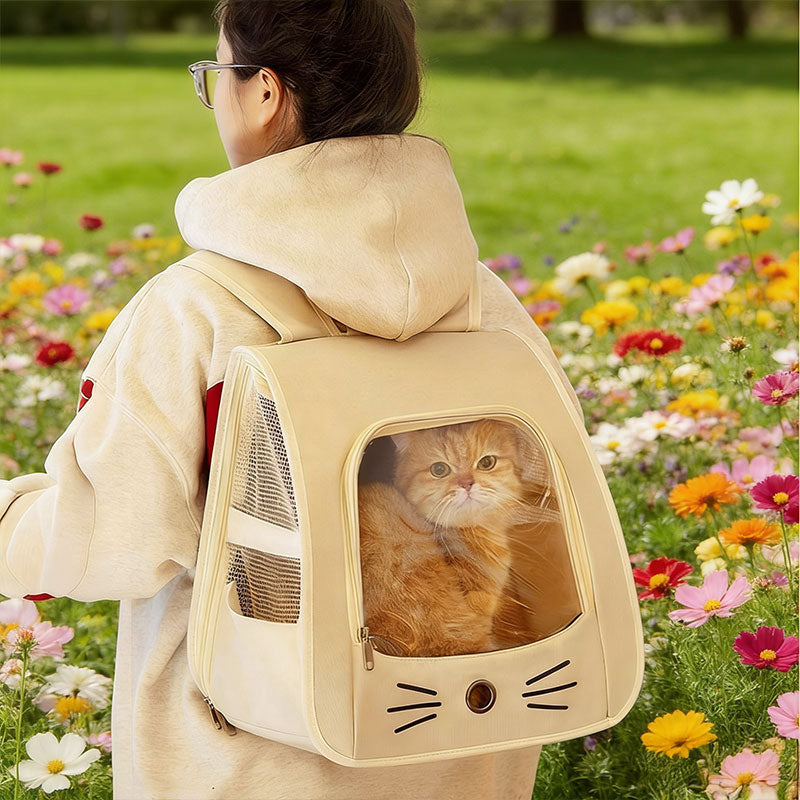 Pet Carrier Backpack, Travel Bag for Small Dogs and Cats, Breathable Mesh Car & Outdoor Carrier - Vetonek