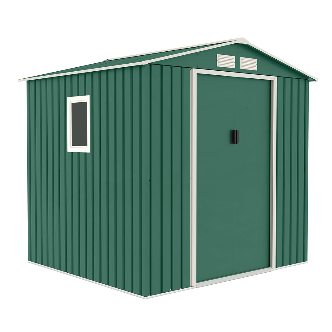 Caseta Metálica High Door Menorca Verde - Amplio Almacenamiento Vetonek