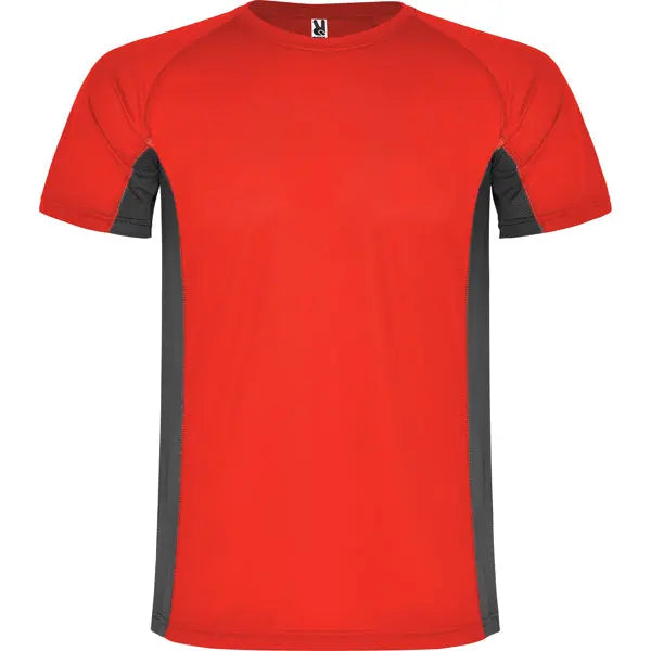 Camiseta técnica combinada con dos tejidos de poliéster, manga corta de estilo ranglán Vetonek Vetonek