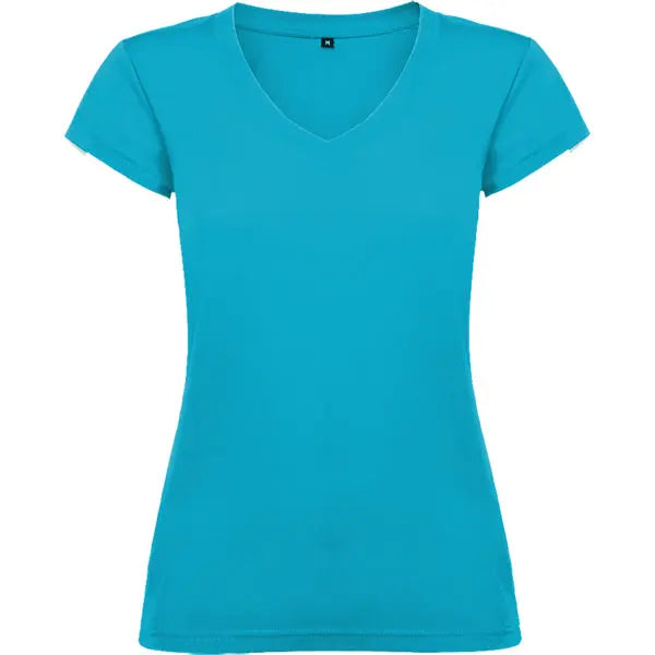 Camiseta de mujer con manga corta, escote en cuello de pico y acabados en ribete acanalado Vetonek Vetonek