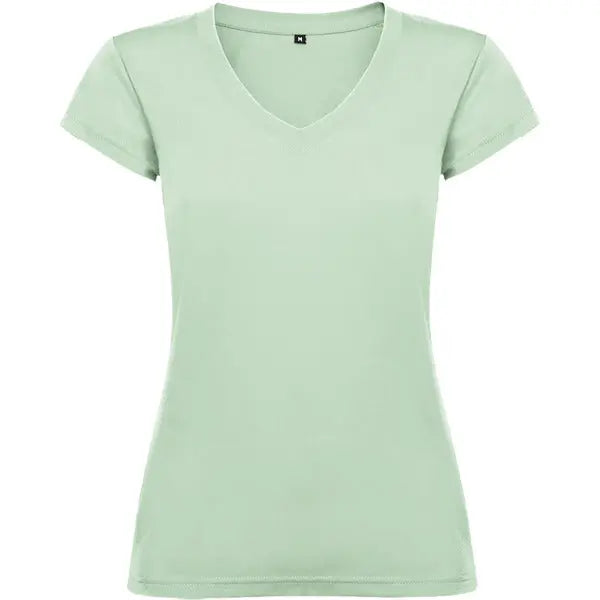 Camiseta de mujer con manga corta, escote en cuello de pico y acabados en ribete acanalado Vetonek Vetonek