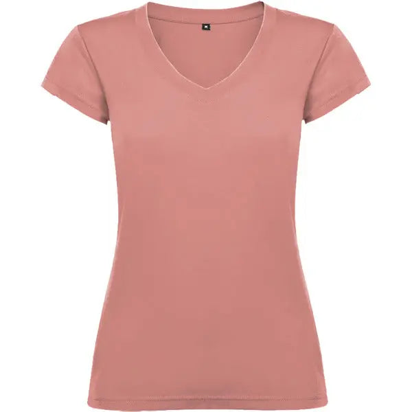 Camiseta de mujer con manga corta, escote en cuello de pico y acabados en ribete acanalado Vetonek Vetonek