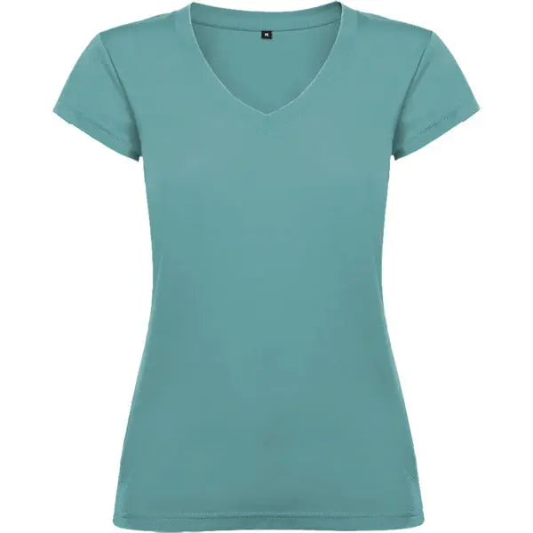 Camiseta de mujer con manga corta, escote en cuello de pico y acabados en ribete acanalado Vetonek Vetonek