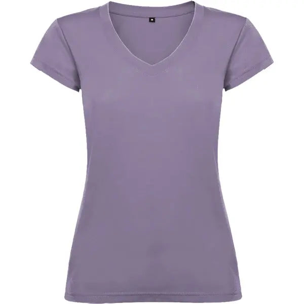 Camiseta de mujer con manga corta, escote en cuello de pico y acabados en ribete acanalado Vetonek Vetonek